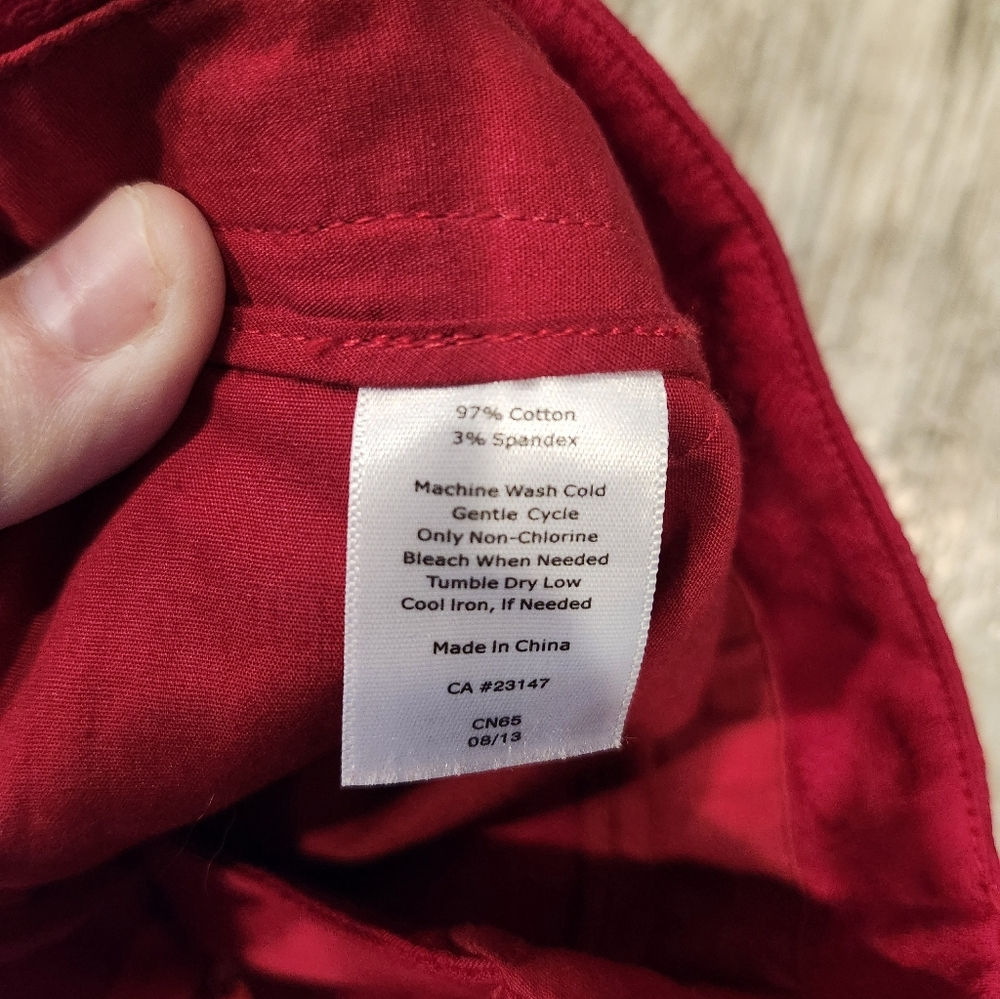 Talbots Petites Signature Red Jacquard Ankle Pants – Size 4P NEW - Picture 7 of 11